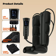 PulseFlow Pro product details — LED screen, safety connector, zipper, larger airbags