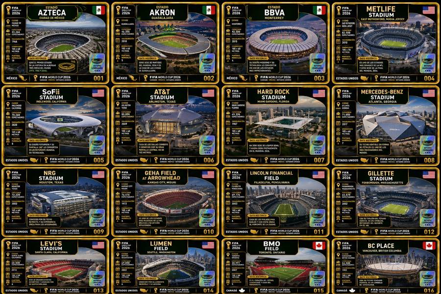 Fichas de los estadios y sedes oficiales